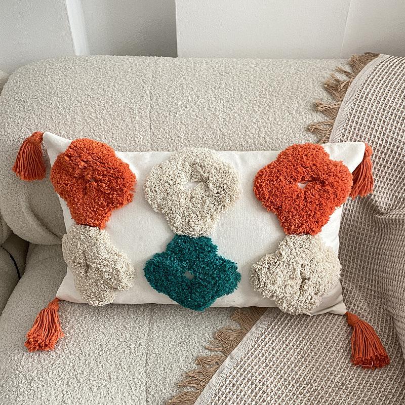 Boho Style Cushion Cover 45x45cm/30x50cm Woven Tufted Tassels Pillowcase Sofa Pillow Cover Room Bed Home Decoration