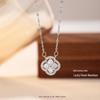 Elegant S925 Sterling Silver Four-Leaf Clover Necklace for Women - Luxe Design with Full Diamond Accent