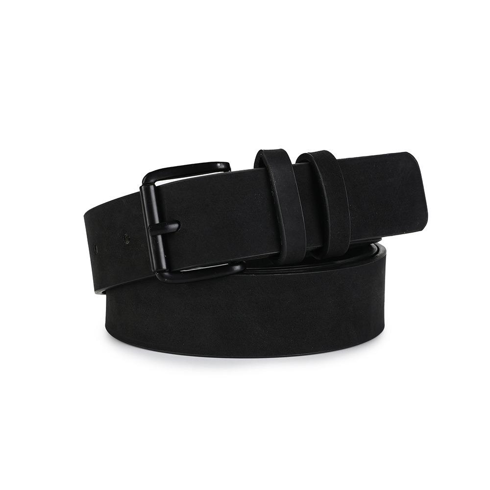 

Retro Black Buckle Suede Leather Belt Frosted Versatile Waist Belt Luxury Design Women s Waistband Jeans Decoration