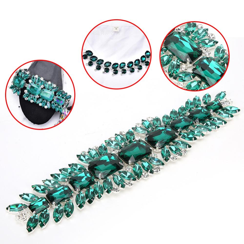 2pcs Close Chain Rhinestone Chain Trim Rhinestones Trims Sparkly Rhinestone Applique Clothing DIY