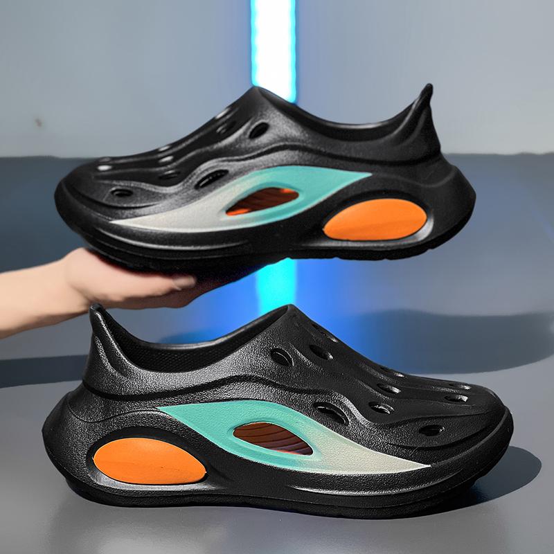 Sandals platform soles men's cave shoes soft and lightweight outdoor beach toe slippers in summer