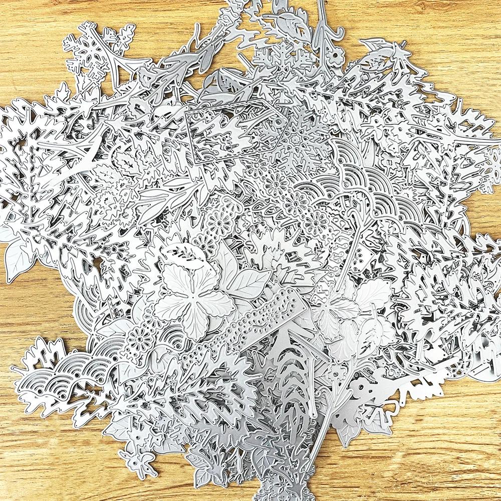 

5 шт. случайные металлические режущие штампы, кружевные растения, цветы, штампы, случайная доставка для DIY, скрапбукинга, бумажной карты, тисненые трафареты