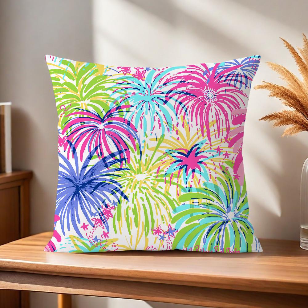 Soft Pillow Case for Sofa Living Room Home Colorful L-Lilly Decor Protective Cover P-Pulitzer Gorgeous Without PillowInsert