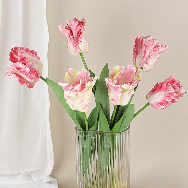 1 Stück Verschleißfest 68 cm Exquisite Verarbeitung Langstiel 3D Papageientulpe Kunstblume Künstliche Blume für Zuhause