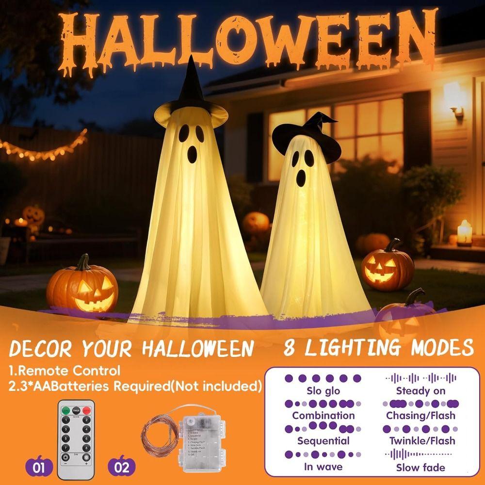 Scary Lighted Spooky Ghost Decor Funny Standing Ghost Light  Ghost Festival