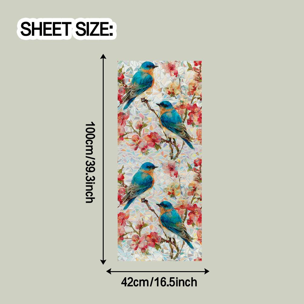 

Лазерные ветви цветущего персика, маленькие птички, украшение стеклянных дверей и окон дома, статические наклейки