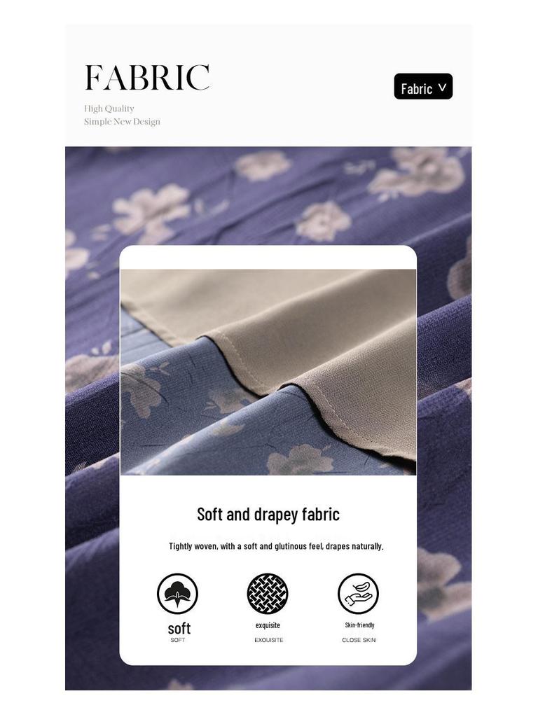 Elegantes Chiffon-Druckkleid in Übergröße für Frauen mittleren Alters