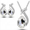 Women‘s Rhinestone Collarbone Chain, Elegant Crystal Mermaid-Themed Jewelry Set with Earrings