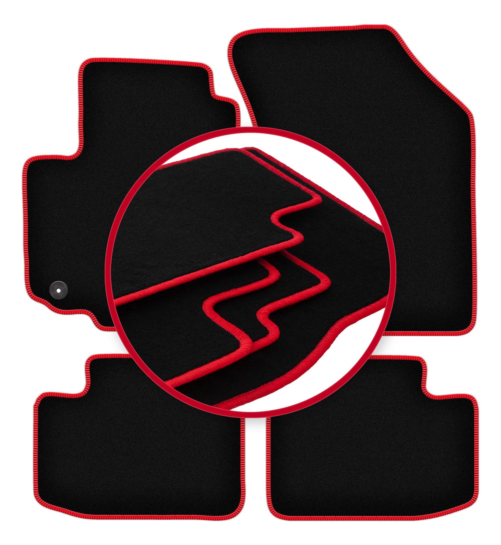 Velours vloermatten met rode rand voor: Suzuki SX4 I hatchback (2006-2014)