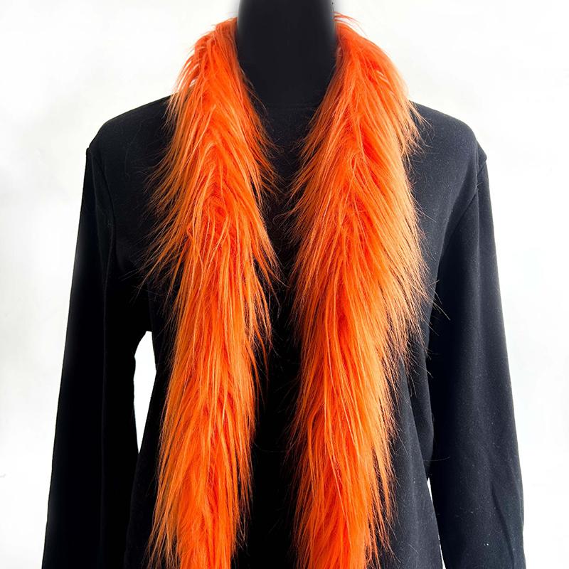 

2М Полиэстеровый Декоративный Шарф Отделка из Стираной Шерсти Вечеринка Красочные Шерстяные Шарфы Свадьбы Пушистые Тематические Аксессуары оранжевый