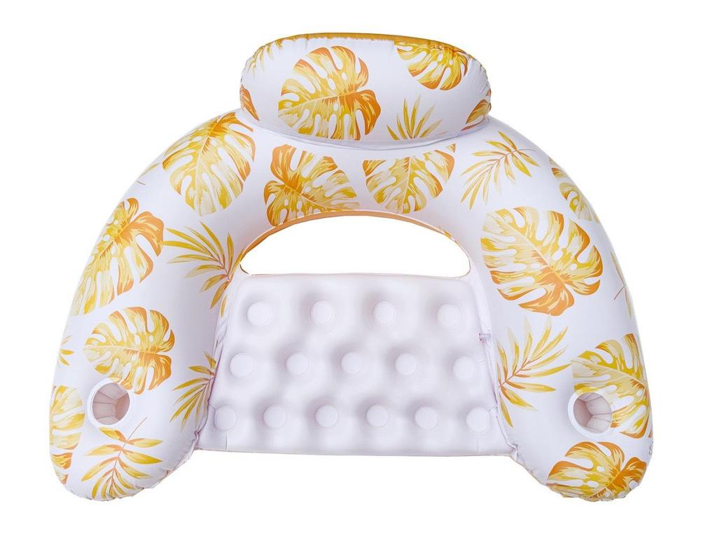 Inflatable U-Shaped Water Lounger with Sun Canopy