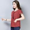 SURE XIAO STORYSummer Women Blouses 2021 Women Clothing Short Sleeve Cotton Linen Blouse Women Plus Size Tops