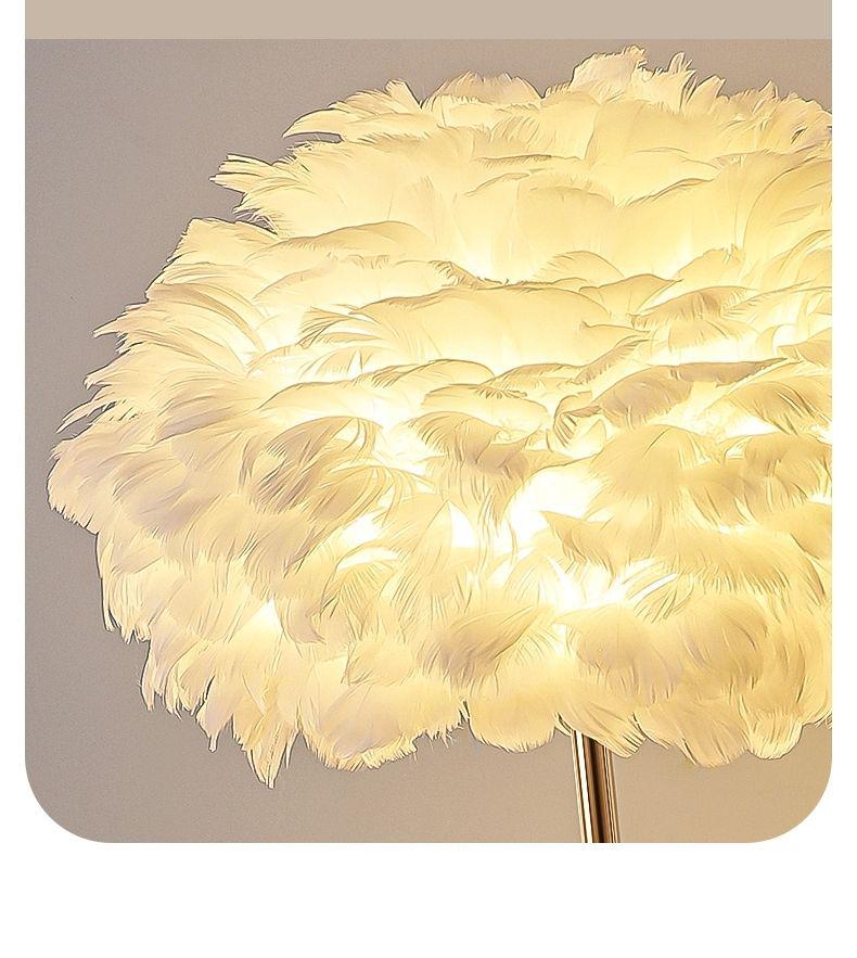 Elegant Eye-Care Feather Remote Table Lamp - Perfect for Live Room Decor, Living Room Ambiance, and Bedroom Bedside Lighting.