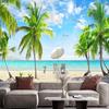 Large Beach 3d Mural Coconut Tree Landscape Wallpaper Living Room Bedroom Palm Tree Mural Home Decor