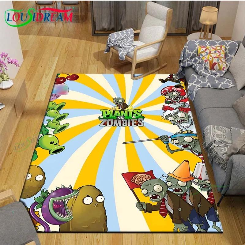 Hot Puzzle Games P-plant Vs Z-zombiee Carpet Outdoor Rug Area Rug Non-slip Carpet Bedroom Decor Carpet for Parent-child paradise