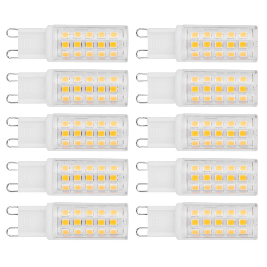 10 stk G9 Sokkel LED Lyspære 4W 54LED BiPin Pære for Lysekrone Vegglampe AC100265V Varmhvit