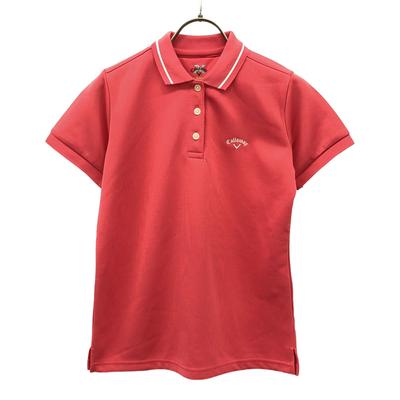 Logo-Stickerei Golf Kurzarm Poloshirt M Kanoko-Stoff Damen Gebraucht