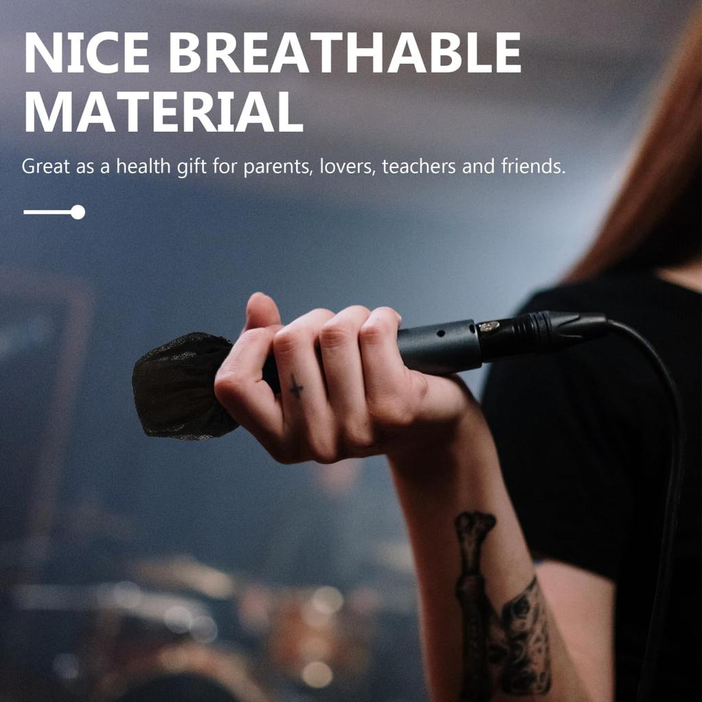 ibasenice Disposable Nonwoven Microphone Covers, Pack of 200, Microphone Protectors for Karaoke, Noise Reduction, Splash Protection, Windproof,