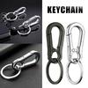 Classic Men Stainless Steel Gourd Buckle Keychain Waist Belt Clip Anti-lost Buckle Hanging Fashion Key Ring Car Decoration Gift