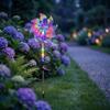Solar Powered Windmill Garden Light Outdoor Waterproof Lawn Stake Light with LED for Yard Pathway Landscape Decoration
