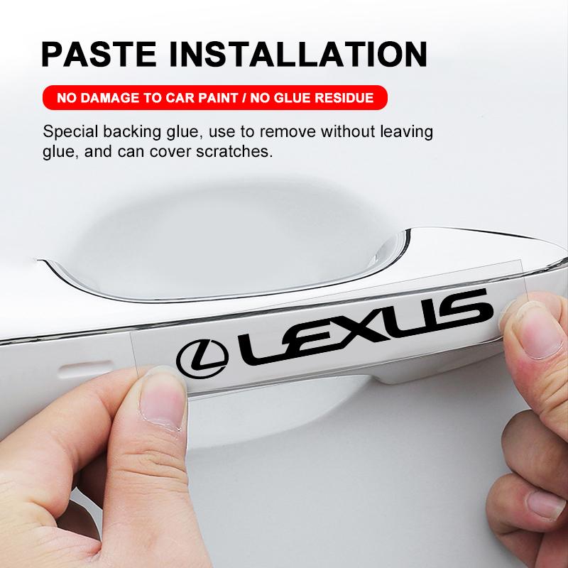 4Pcs Car Door Handle 3D Stickers Tire Rear View Mirror Decals Styling For Lexus CT ES LS GS IS HS LF-30 NX RX UX GX LX LM LC RC RCF SC LFA LF-C2 LF-FC