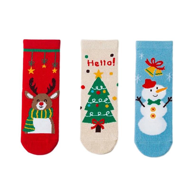 3 Pairs Kids Socks Children Boys Girls Cute Cartoon Pattern Socks Mid-tube Baby Socks