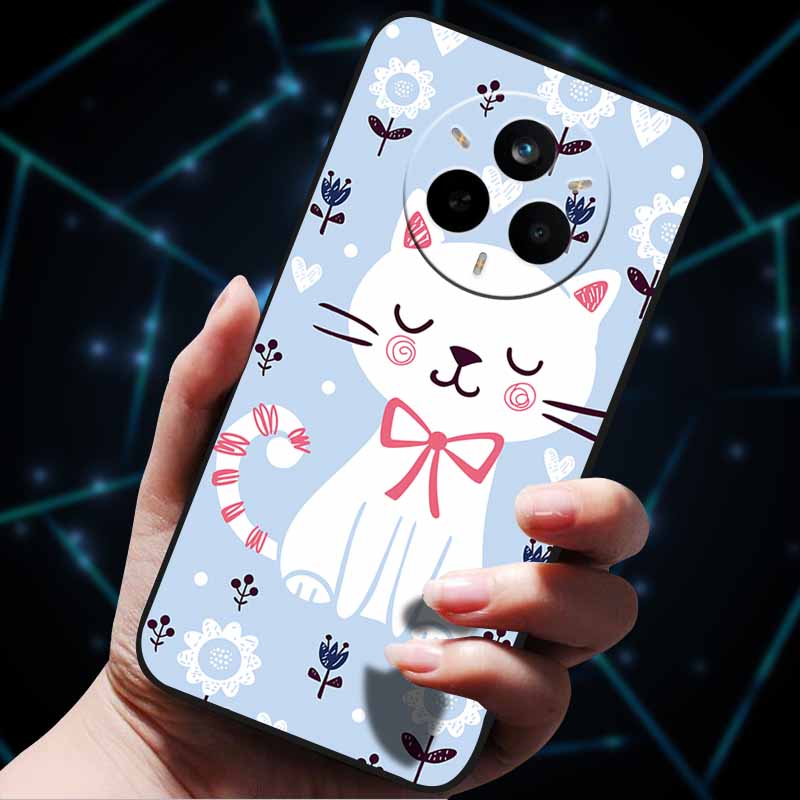 For Realme 14 Pro 5G Case 14Pro+ Soft Silicone Bumper 3D Flowers Emboss Phone Cases for Realme 14 Pro+ Plus Back Covers Shells