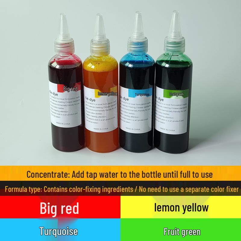 4-Color Tie-Dye DIY Kit: Eco-Friendly Cold Dyes, 250ML Bottles