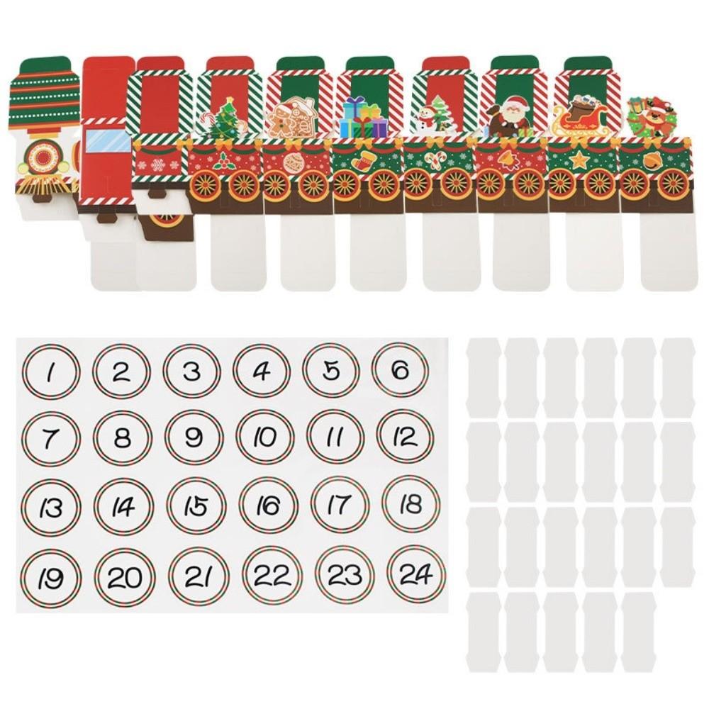 Paper Train Christmas Advent Calendar Advent Calendar Number Candy Present Christmas Box Creative Design Sticker