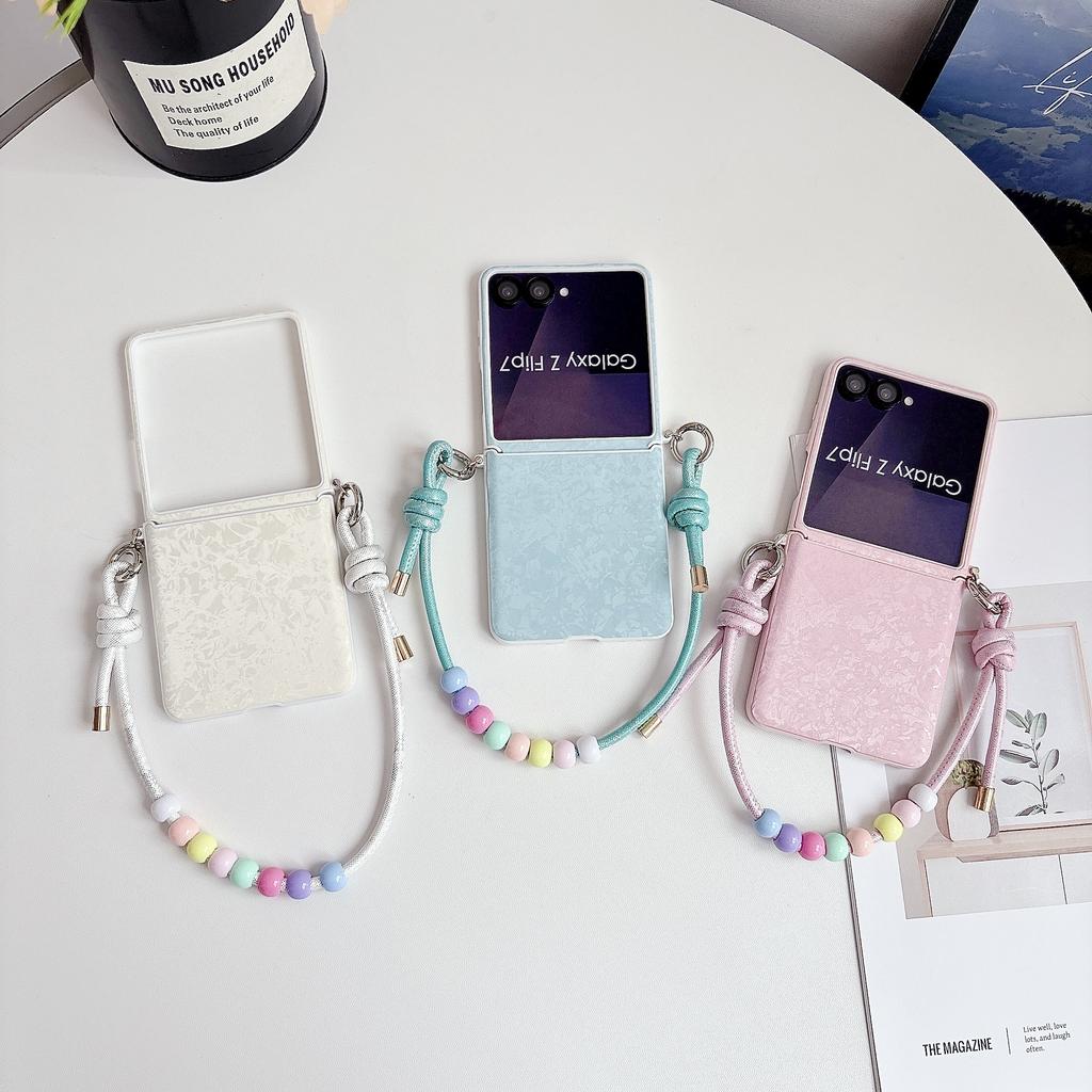 Wrist Strap Dopamine Color Palette for Hinge Protection Phone Case for Samsung Galaxy Z Flip 7 FE 6 5 5G Shockproof Cover