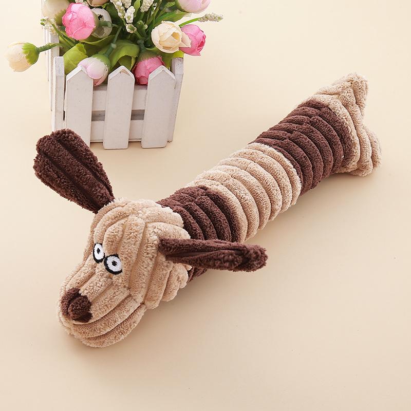 Pet Chew Squeaky Toy for Dogs Cats - Plush Interactive Training Toy, Teeth Cleaning Molar Toy, Safe Soft Chew Toy for