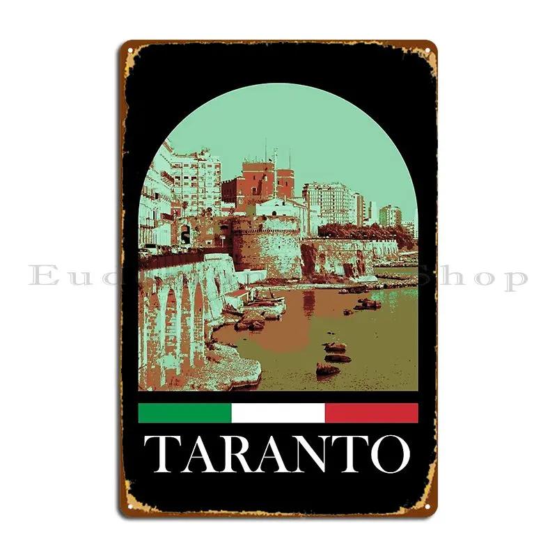 Taranto Metal Plaque Wall Mural Designing Rusty Classic Wall Plaque Tin Sign Poster 20x30cm(7.8x11.8inch)