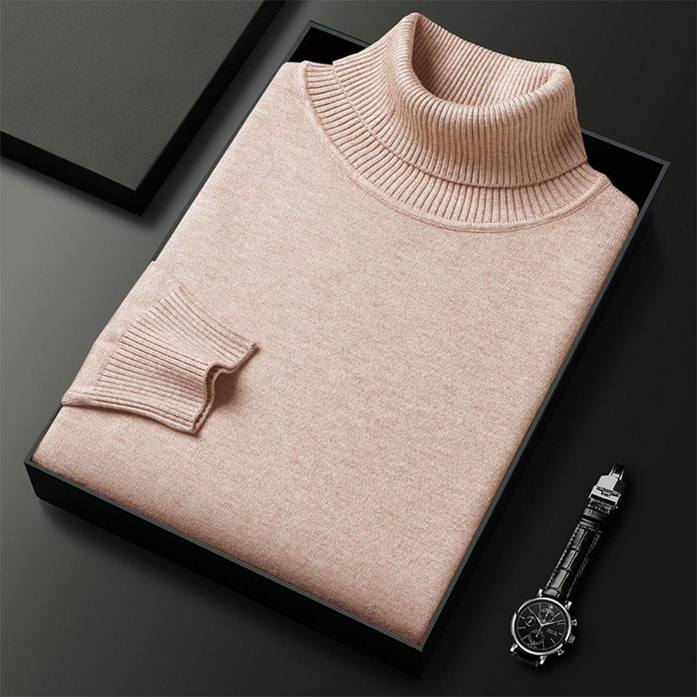 Sweaters for Men Anti-pilling Knitwear Turtleneck Sweater Slim Fit Long Sleeve Pullover Solid Color Men Clothing