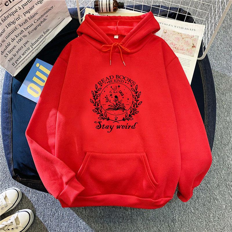 Plus Size Women's Black Hooded Hoodie for Autumn Ladies Letter Print Oversize Long Sleeve Sweatshirt