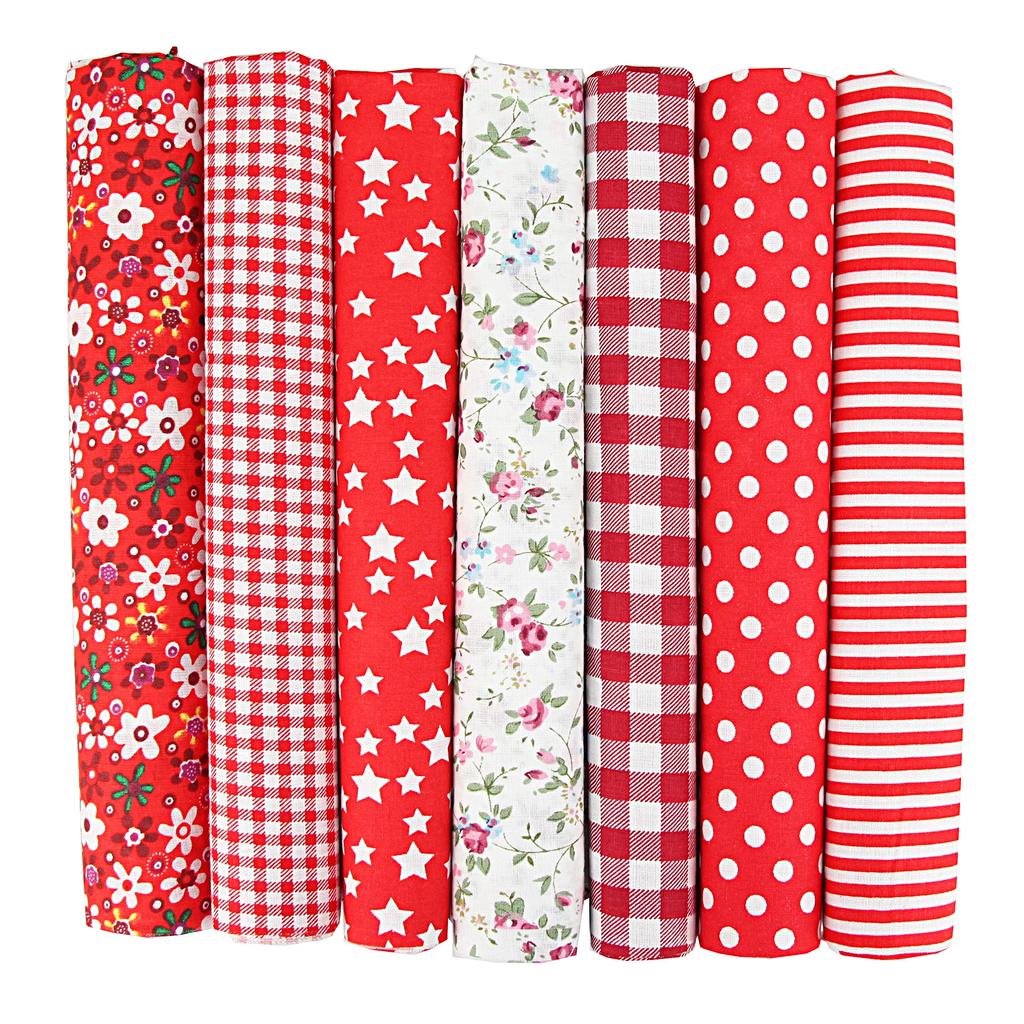 7PCS 25 X 25cm/50 X 50cm Squares Cotton Craft Fabric Cloths for DIY Bundle Patchwork Quilting Sewing Scrapbooking Artcraft