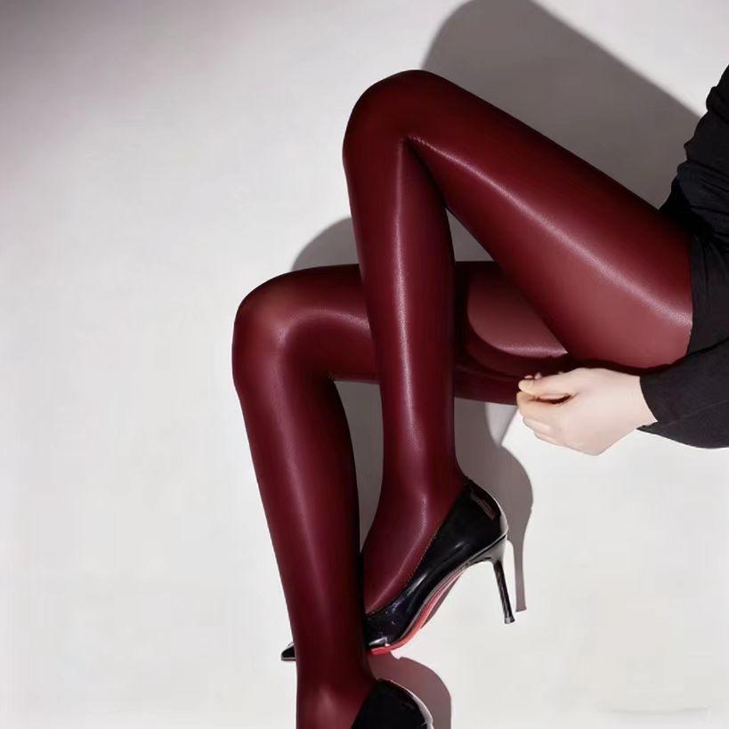 Damen High Oil Content Glänzend Pferdeöl Strümpfe Übergröße Dünn Atmungsaktiv Strumpfhosen Hoch Elastisch Glänzend Transparent Strumpfhosen Socken Weight 40-80kg black