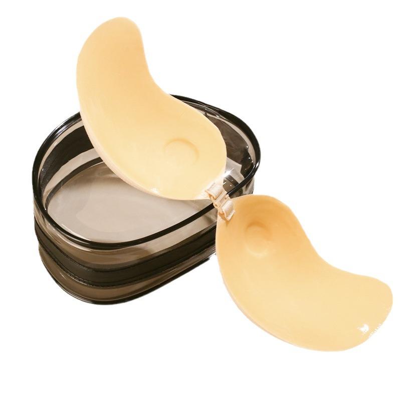 In Stock Seamless Push-Up Strapless Bra with Breathable Anti-Spillage Design and Mango Nipple Covers for Wedding Dresses