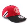 New Era 9TWENTY Manchester United FC Premier League Bar Stripe Strapback Cap In Red and Low 920 Black. Profile. [Used]
