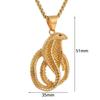 Punk Gothic Cobra Snake Pendant Statement Gold Color Stainless Steel Animal Necklace for Women Men Fashion Jewelry Gift