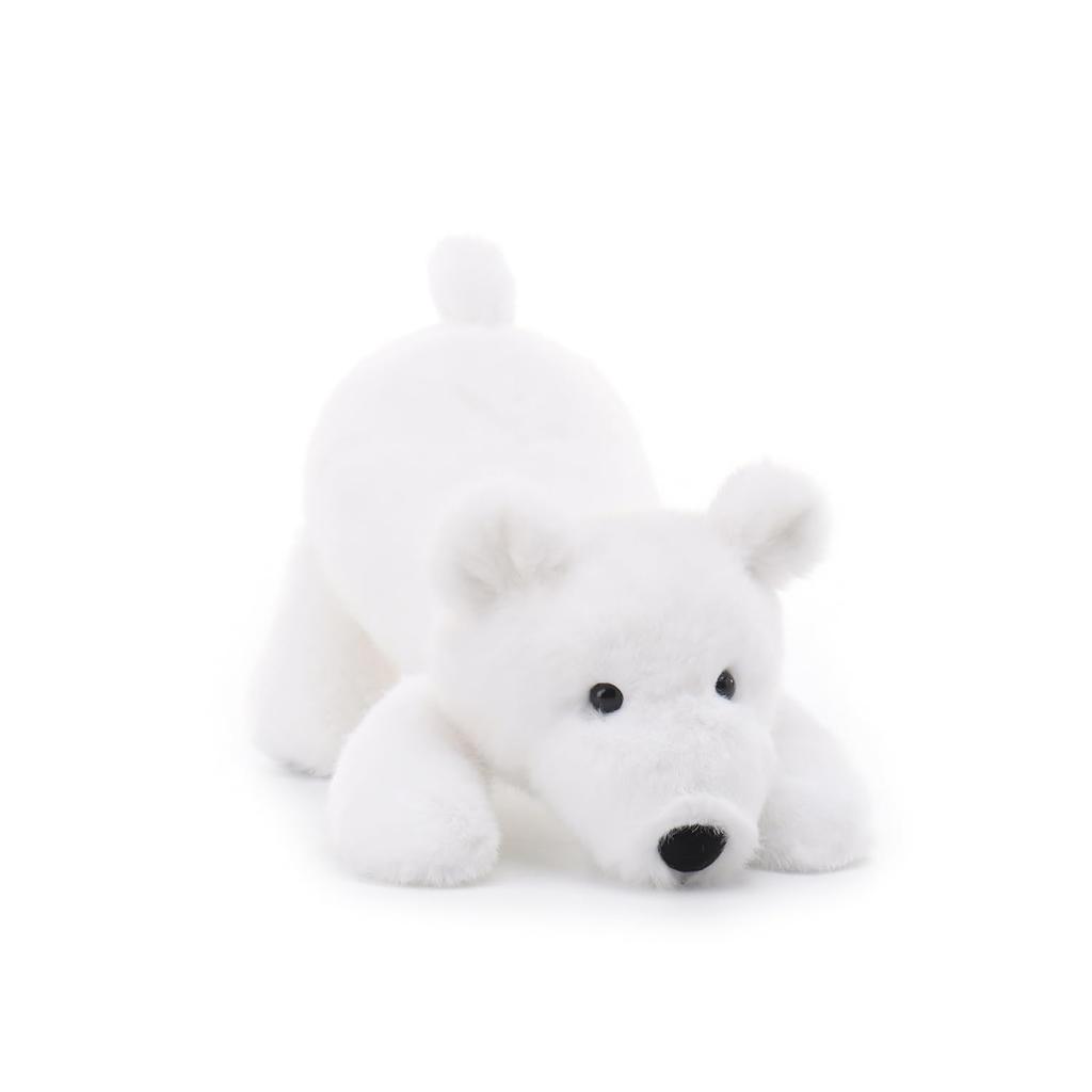 Apricot Lamb Sleeping Polar Bear Plush Toy for Kids, Soft and Cute, Fluffy Sleeping Polar Bear for Girls and Boys, 25cm