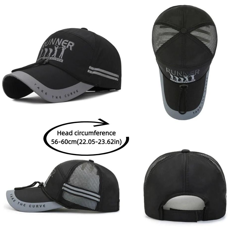 Fashion Quick-drying Baseball Cap Long Brim Breathable Fishing Sun Hat Adjustable Lightweight Duckbill Cap For Men Women