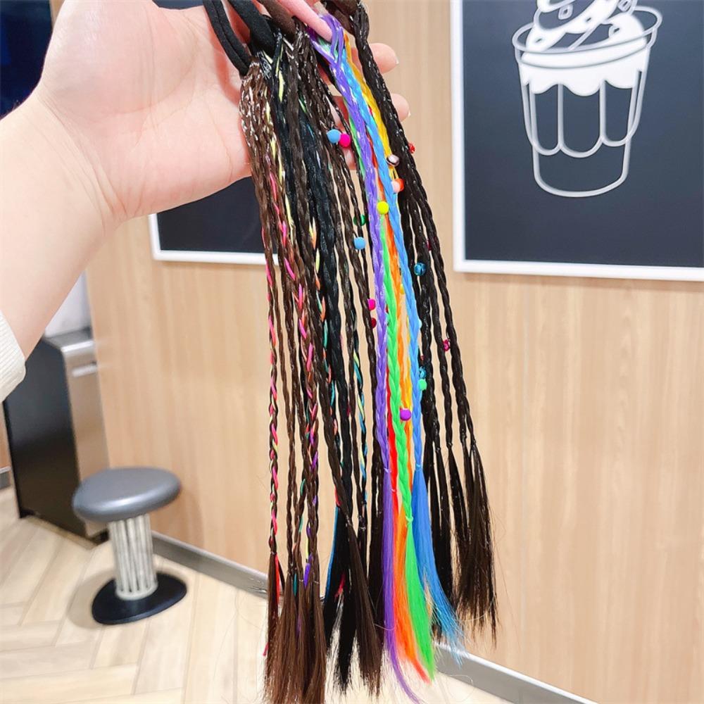 

Cute Kids Hair Ornament Rubber Bands Wigs Ponytail Headbands Birthday Gifts 3