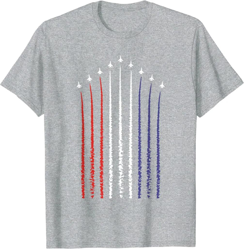 US American Flag with Fighter Jets for 4th of July T-Shirt
