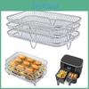 Rack Air 3pcs Fryer Stackable Dehydrator Racks Stainless Steel Basket Tray Accessories For Oven Microwave Baking Roasting