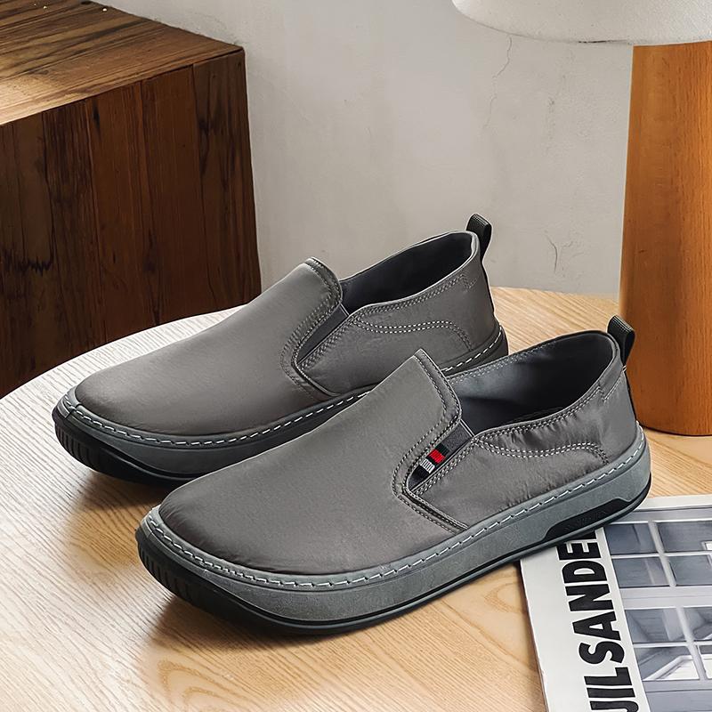 Fashion PARZIVAL Men Canvas Shoes Breathable Ice Silk Men's Loafers Solid Black Grey Green Mens Shoes Slip-on Driving Shoes Moccasins