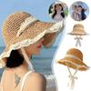 Foldable Girls' Sun Hat Lace Design Visors Bucket Cap Casual Beach Sunscreen Hat  Beach Wear