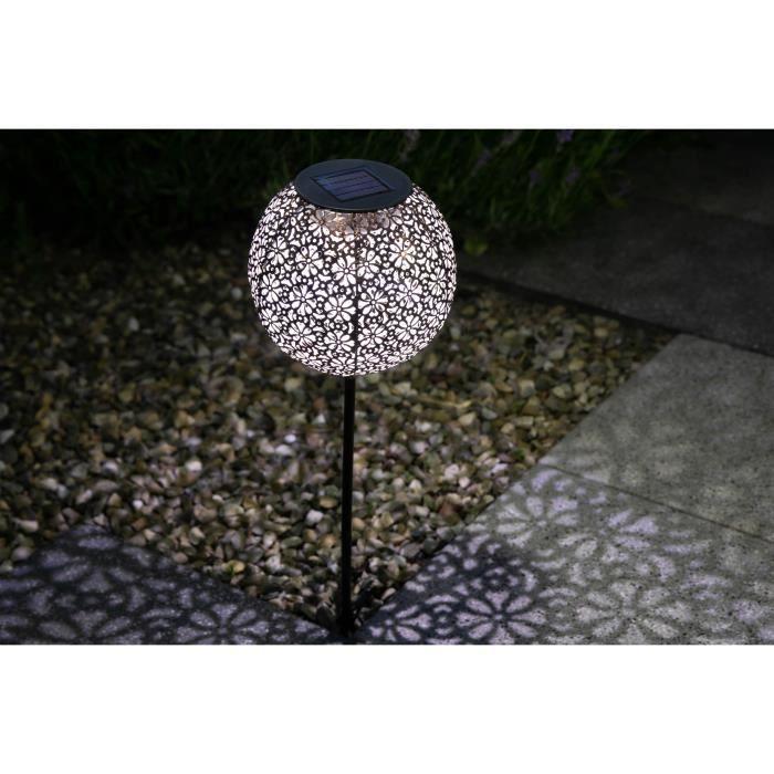 Solar Powered Metal Decoration - Retro Design - GALIX - 1 White LED - 8 Hours of Lighting - 10 Lumens