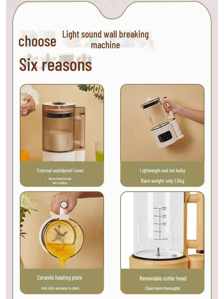 Mojue Intelligent Silent Soy Milk Maker & Multi-Function Blender