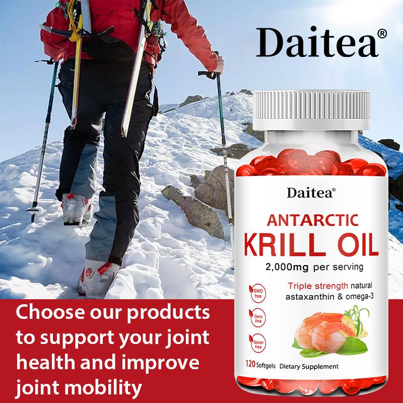Olio di Krill Antartico Premium 2000mg Softgel con Astaxantina e Omega-3 per il Supporto Cardiovascolare e Articolare 120 Capsule