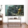 Stainless Steel Mobile TV Stand with Wheels for 43-75 Inch Screens, Ideal for Small Apartments, Bedrooms, and Living Rooms.